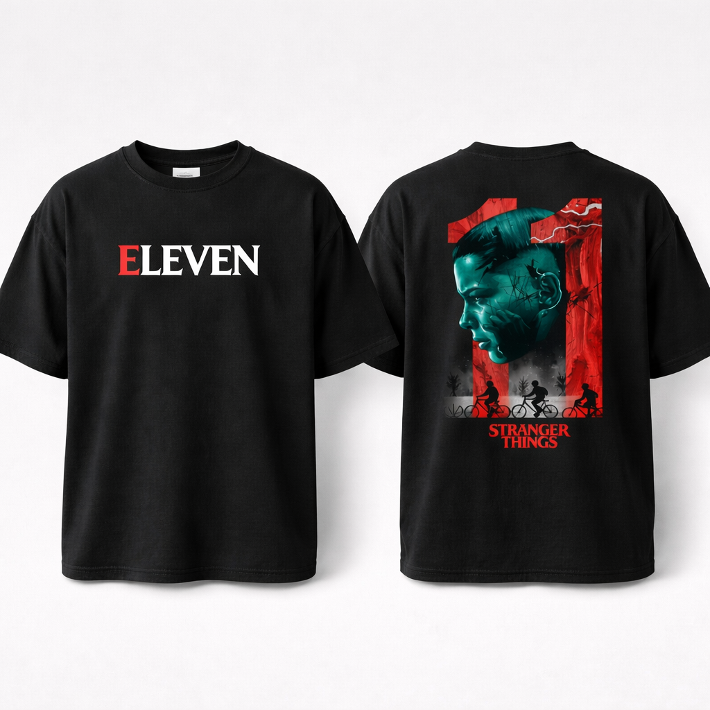 Eleven Oversized Graphic T-Shirt – Black